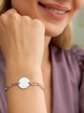 Sterling Silver Engravable Paperclip Bracelet